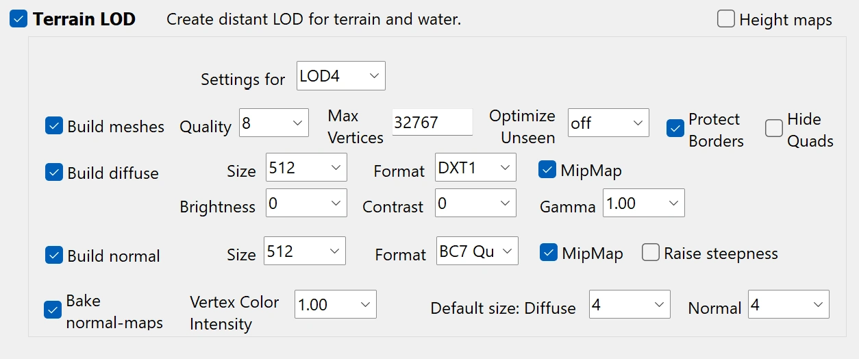 Landscape LOD Settings - Level 4